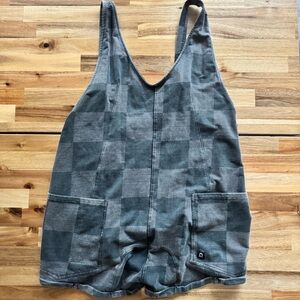 RAGS Adult Overall Shortie- Gray Checker